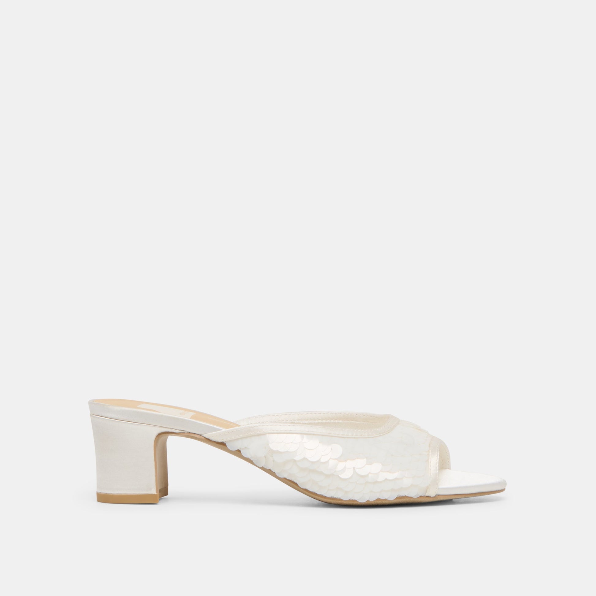 Dolce Vita Inga Off White Satin Heels