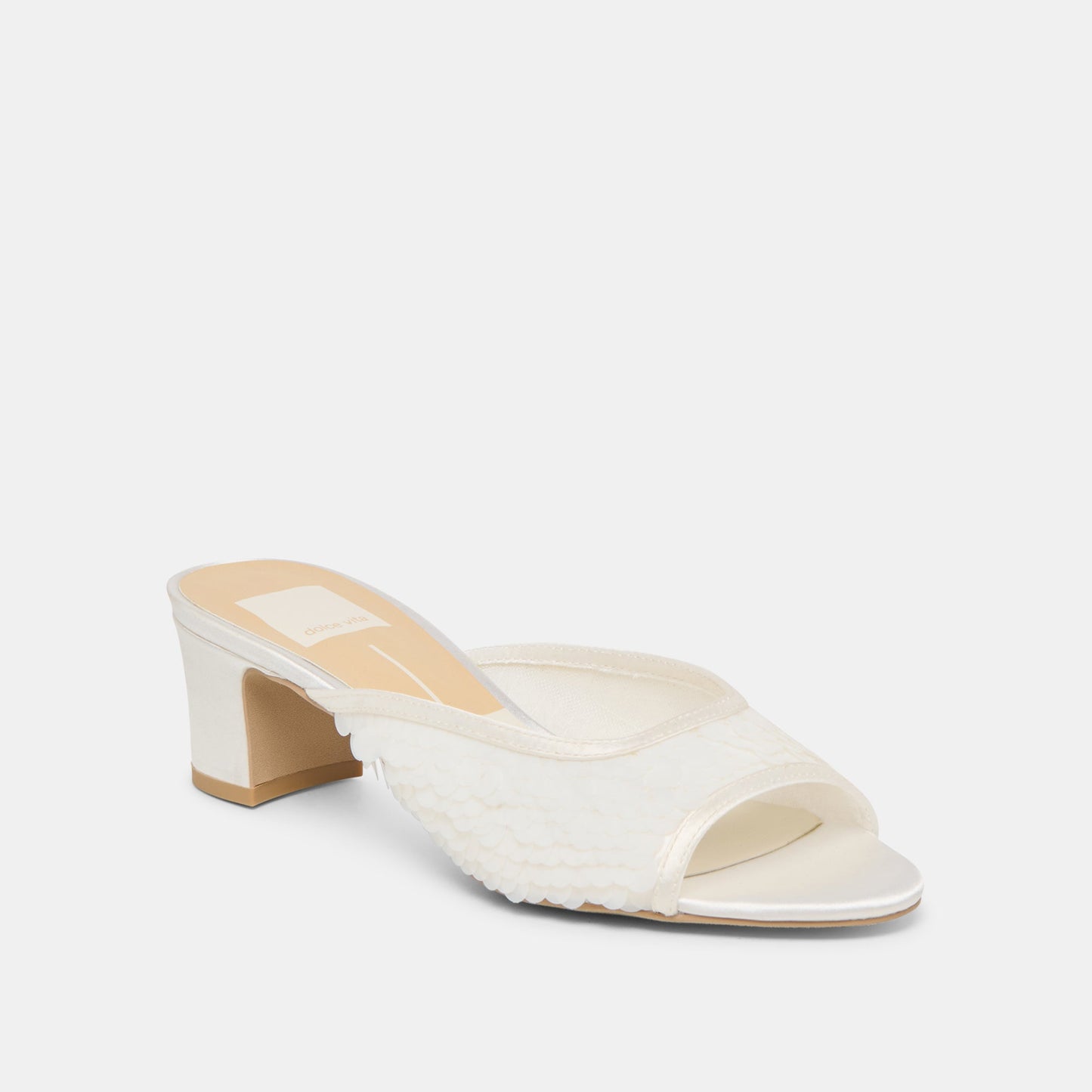 Dolce Vita Inga Off White Satin Heels