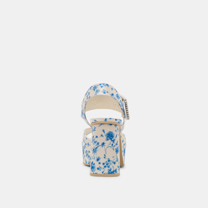 Dolce Vita Bobby Pearl Blue Floral Satin Heels