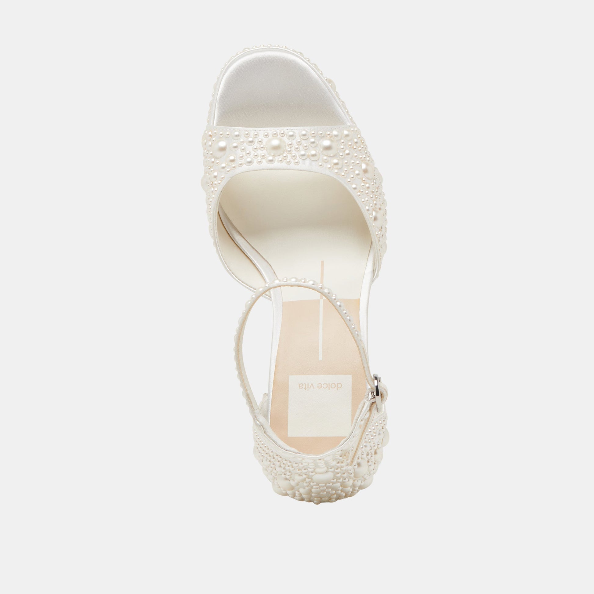 Dolce Vita PANDRO PEARL WIDE HEELS TRUE WHITE SATIN