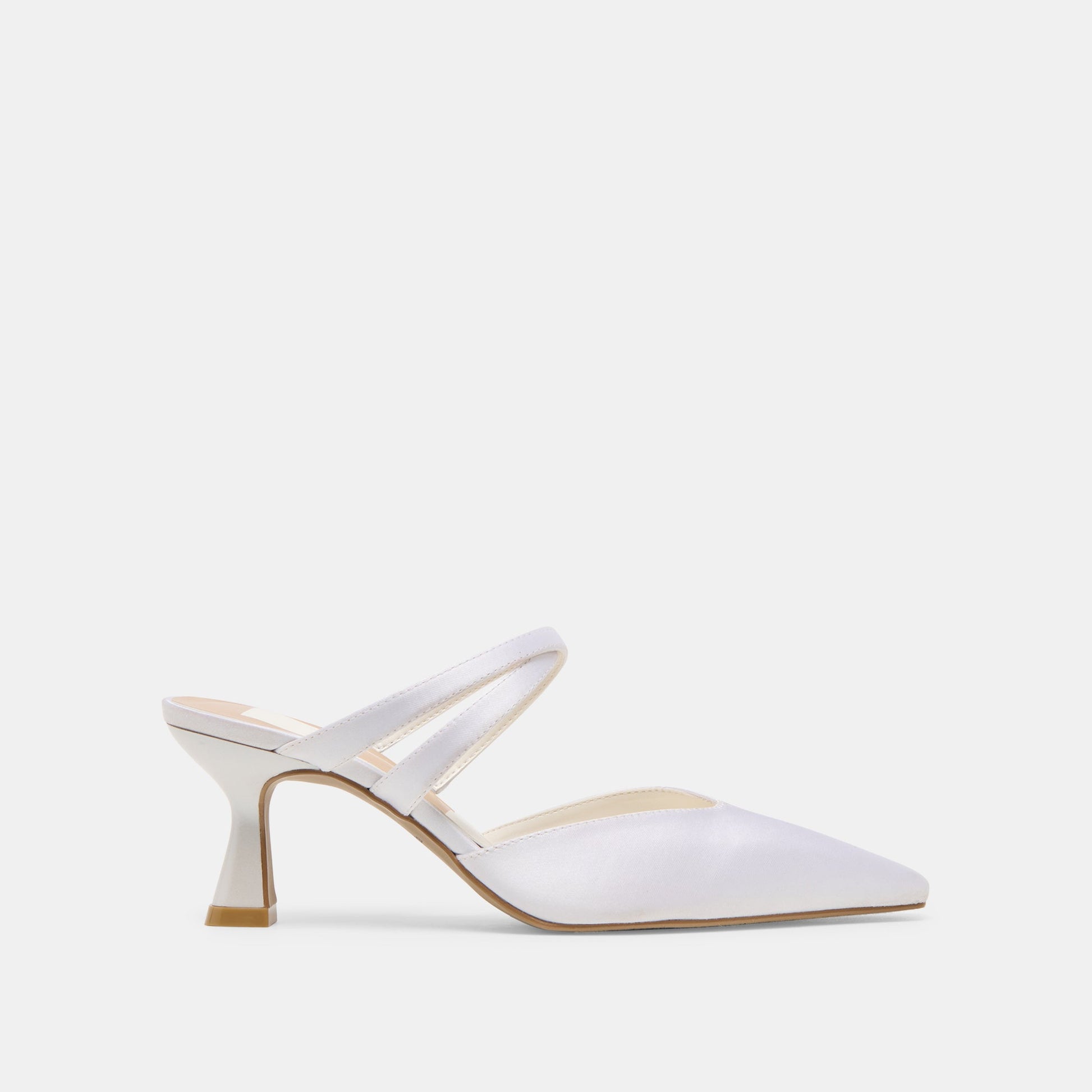 Dolce Vita Linore True White Satin Heels