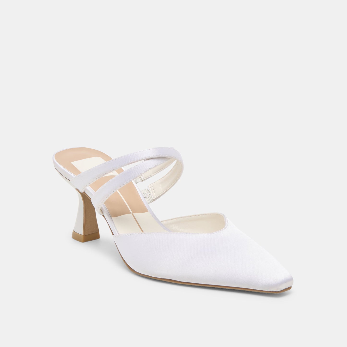Dolce Vita Linore True White Satin Heels