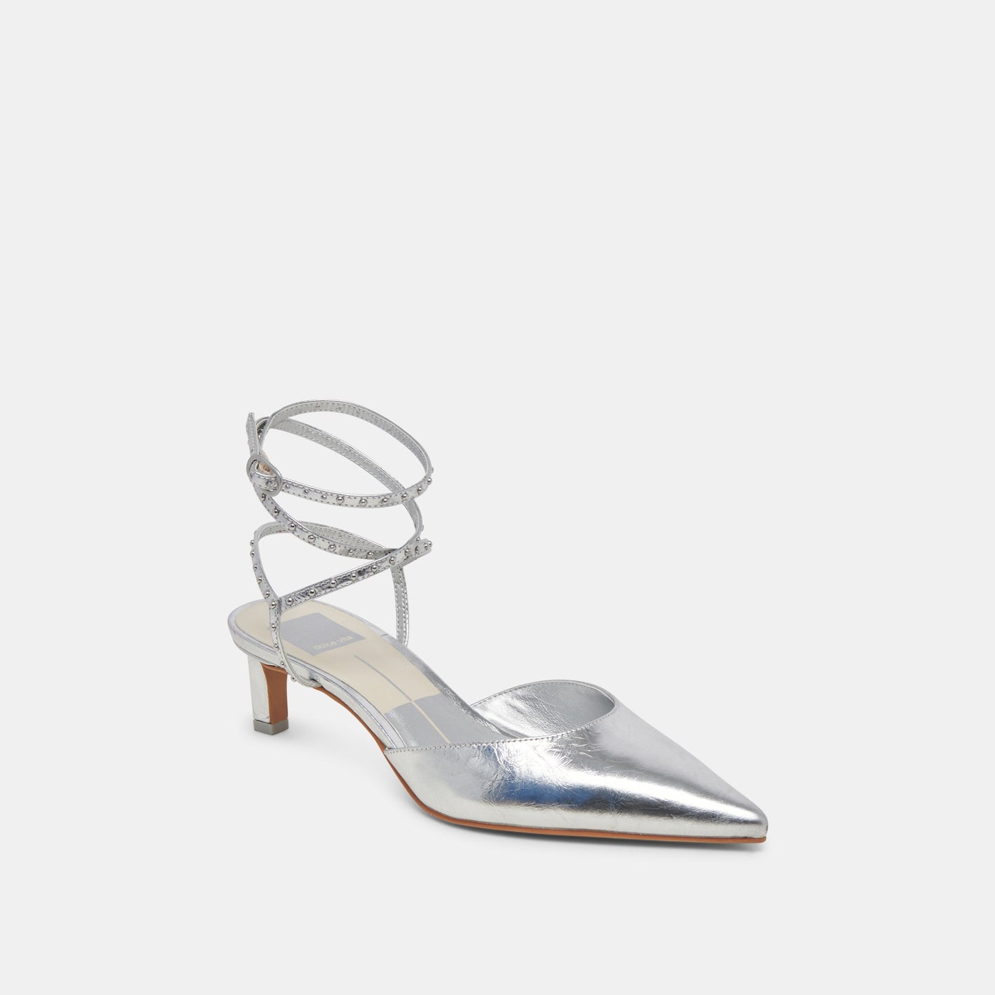 Dolce Vita LOKLYN STUD HEELS SILVER CRINKLE PATENT