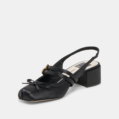 Dolce Vita Loris Onyx Satin Heels