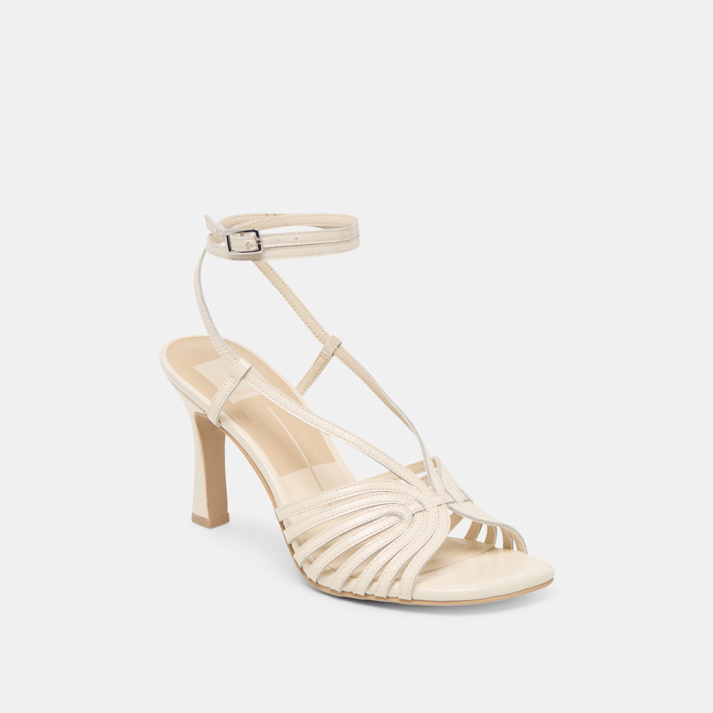 Dolce Vita Nivana Off White Crinkle Patent Heels