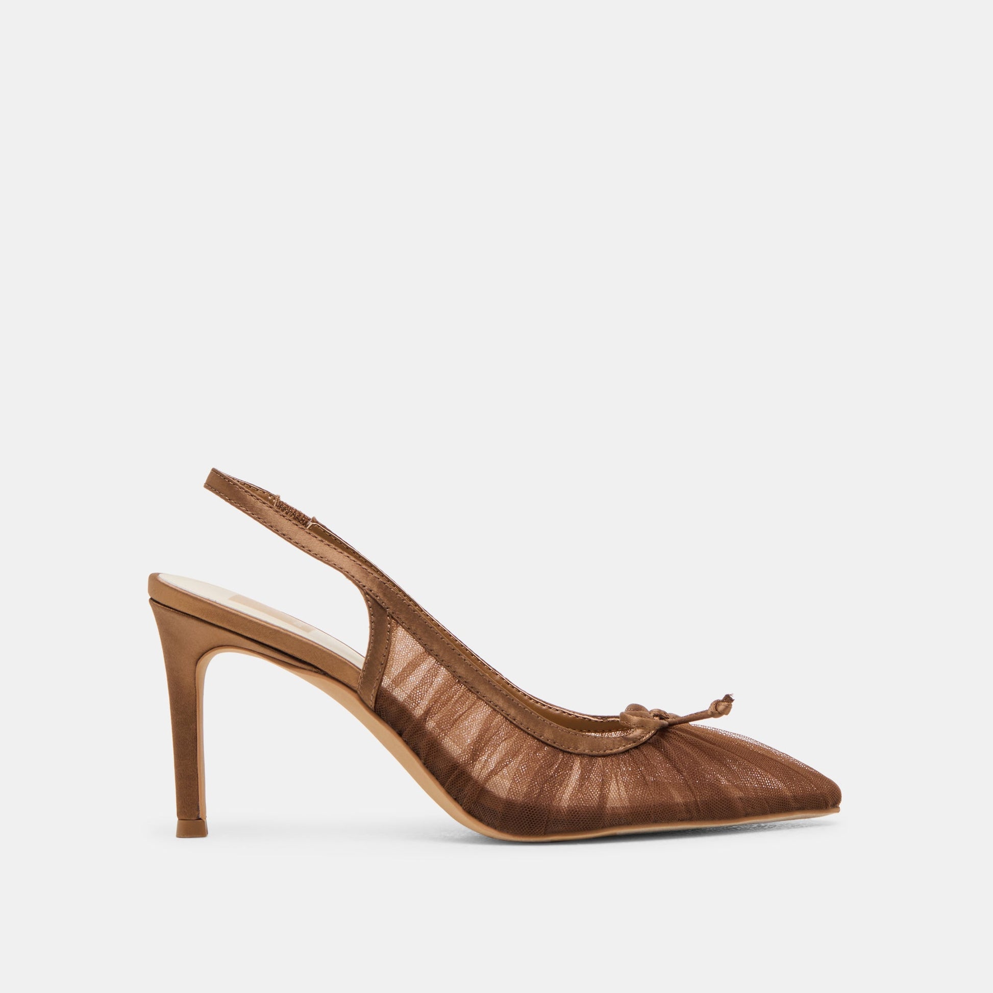 Dolce Vita Yela Mid Brown Tulle Heels