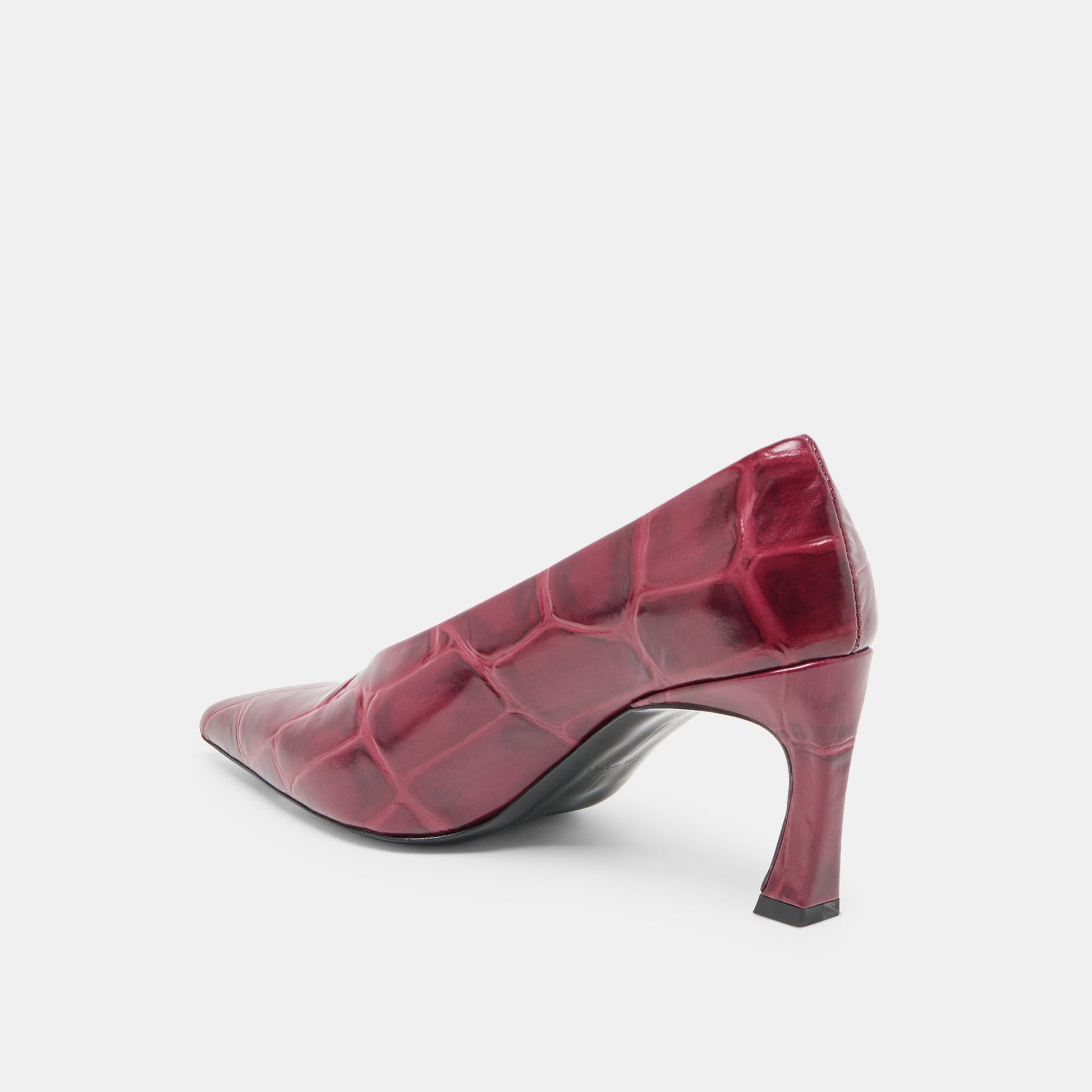 Dolce Vita Midge Burgundy Croco Embossed Leather Heels