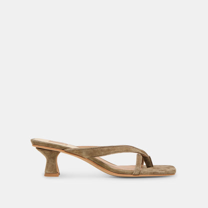 Dolce Vita Brevel Olive Suede Heels