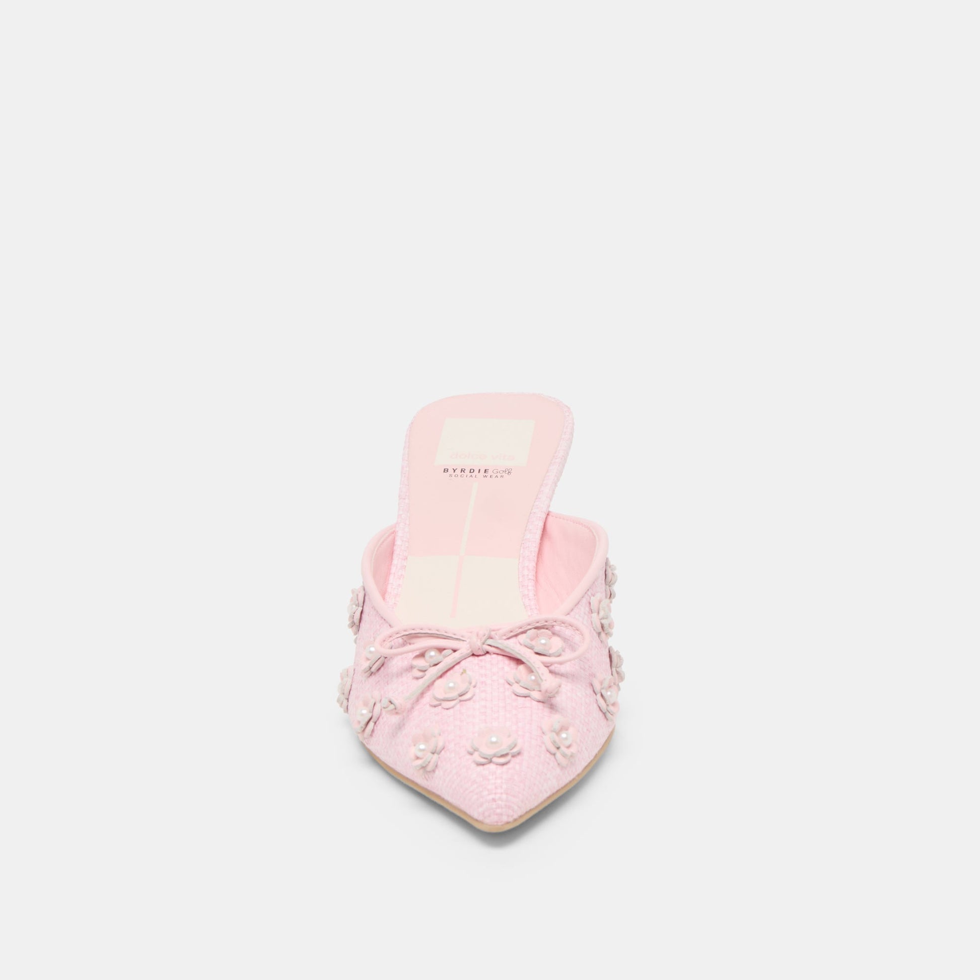 Dolce Vita Camilo X Byrdie Golf Pink Raffia Wide Heels