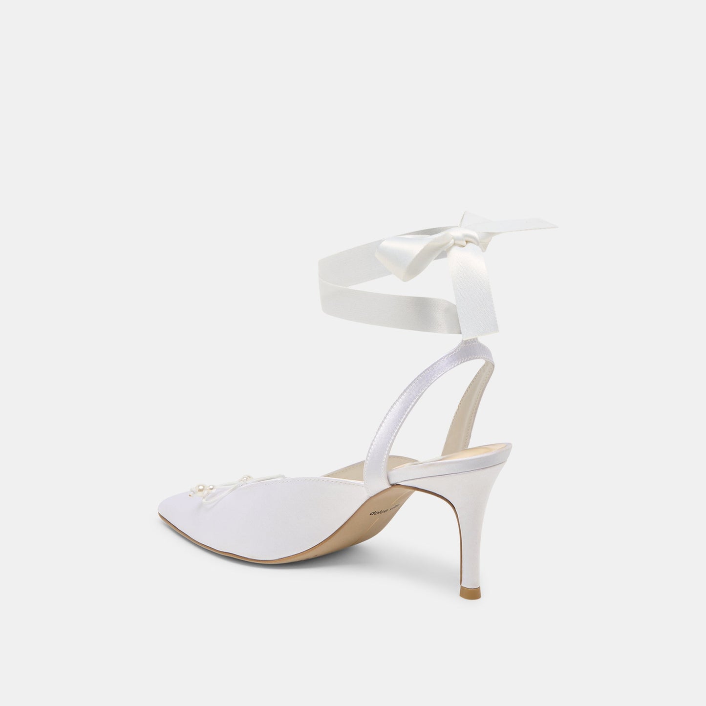 Dolce Vita Efora True White Satin Heels