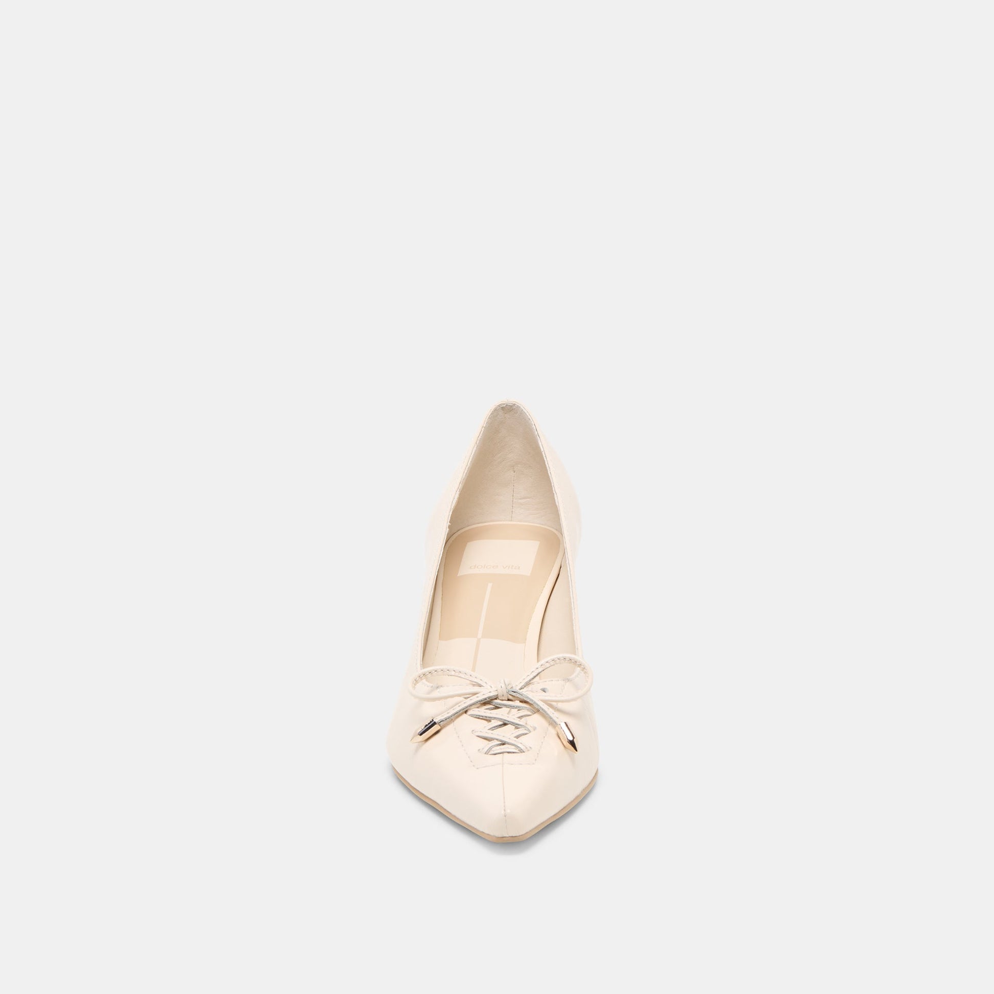Dolce Vita Clarie Bone Crinkle Patent Leather Heels