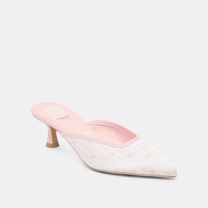 Dolce Vita Cleo X Byrdie Golf Pink Floral Satin Wide Heels