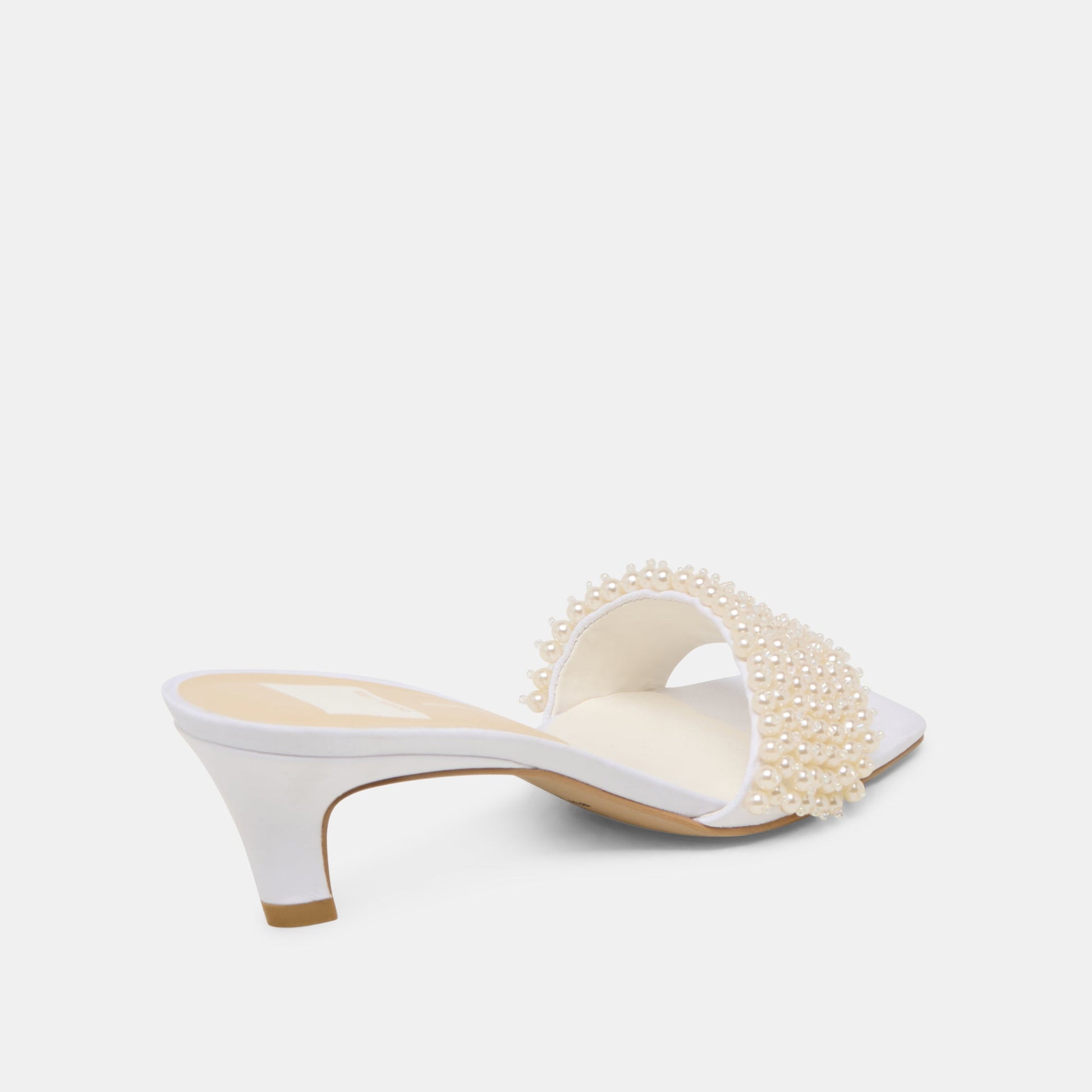 Dolce Vita Rexa Pearl Off White Satin Heels