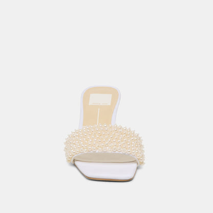 Dolce Vita Rexa Pearl Off White Satin Heels