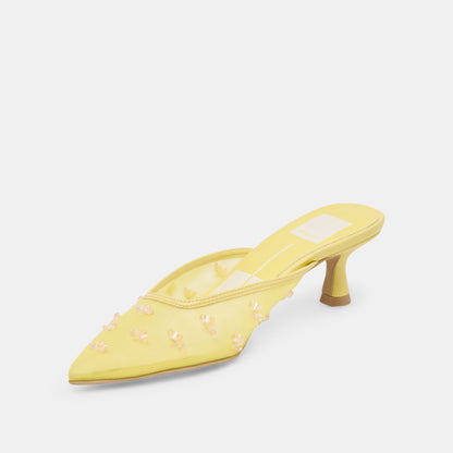 Dolce Vita CLARA WIDE HEELS LEMON MESH