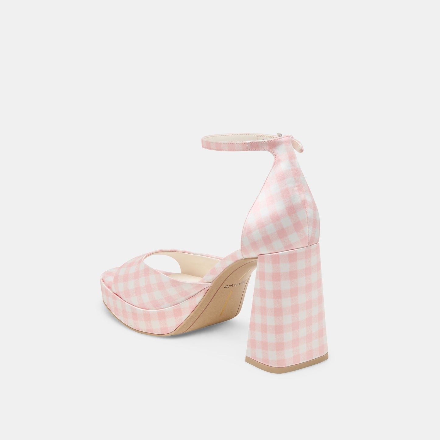 Dolce Vita Pandro X Byrdie Golf Pink Plaid Gingham Wide Heels