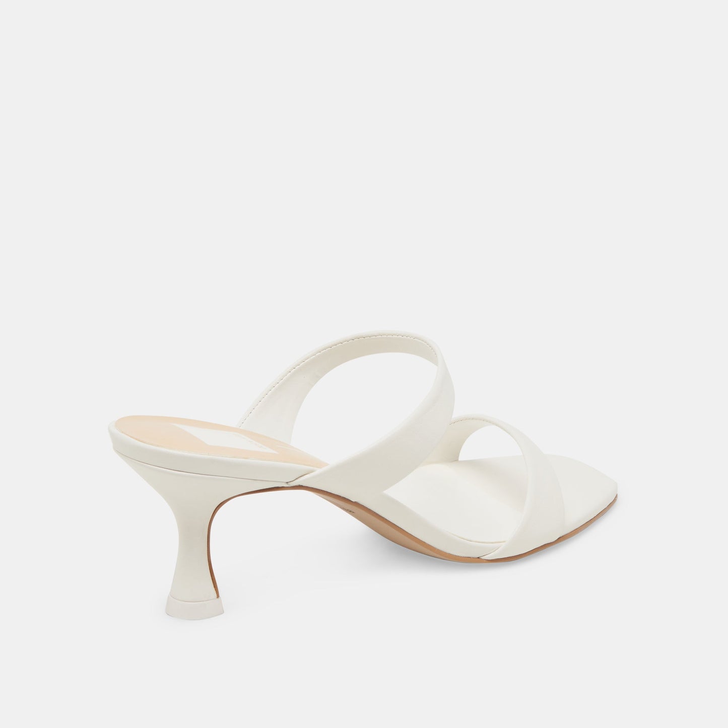 Dolce Vita Genora Wide White Leather Heels