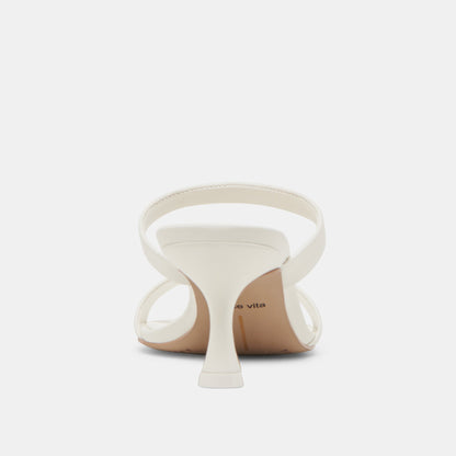 Dolce Vita Genora Wide White Leather Heels