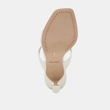 Dolce Vita Genora Wide White Leather Heels