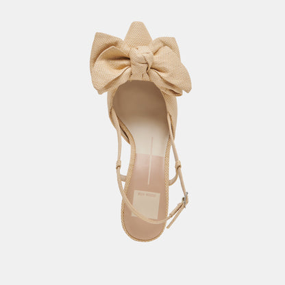 Dolce Vita ODELA BOW HEELS NATURAL WOVEN RAFFIA