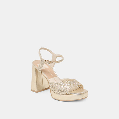 Dolce Vita PEYTEN HEELS LIGHT GOLD WOVEN STELLA