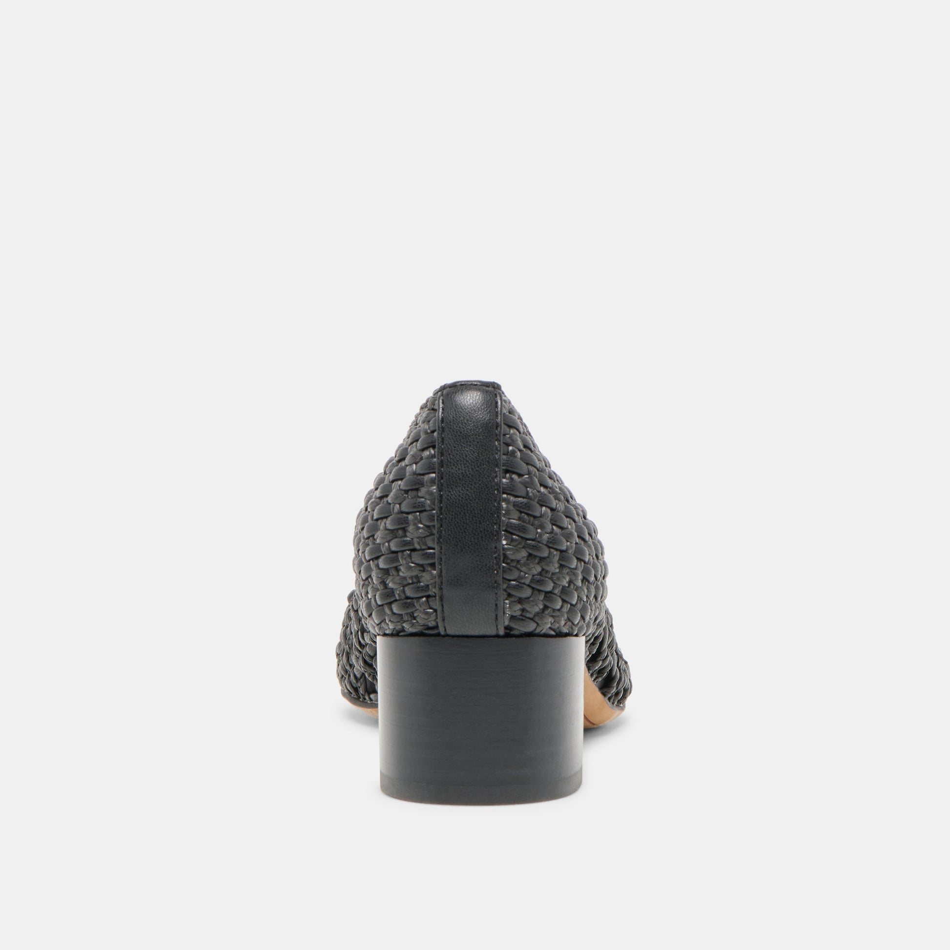 Dolce Vita Lula Black Woven Raffia Heels