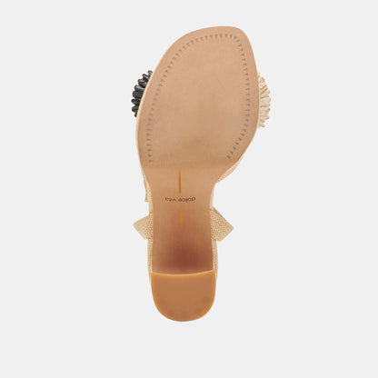 Dolce Vita OLIVEA HEELS BLACK NATURAL RAFFIA