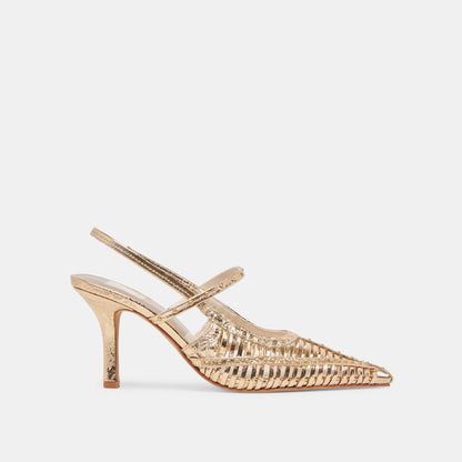 Dolce Vita HENSAL HEELS GOLD DISTRESSED LEATHER