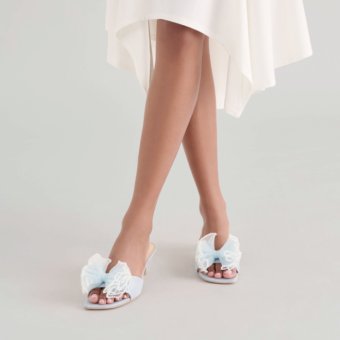Dolce Vita NARITA PEARL HEELS LIGHT BLUE SATIN