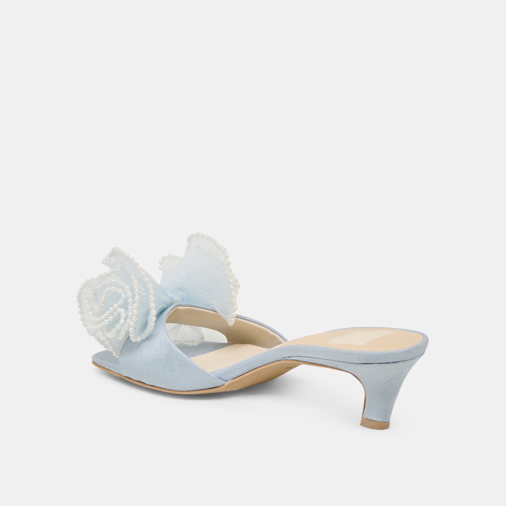 Dolce Vita NARITA PEARL HEELS LIGHT BLUE SATIN