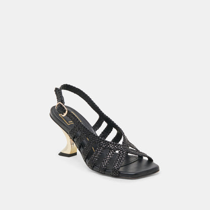 Dolce Vita SICILY HEELS BLACK WOVEN LEATHER