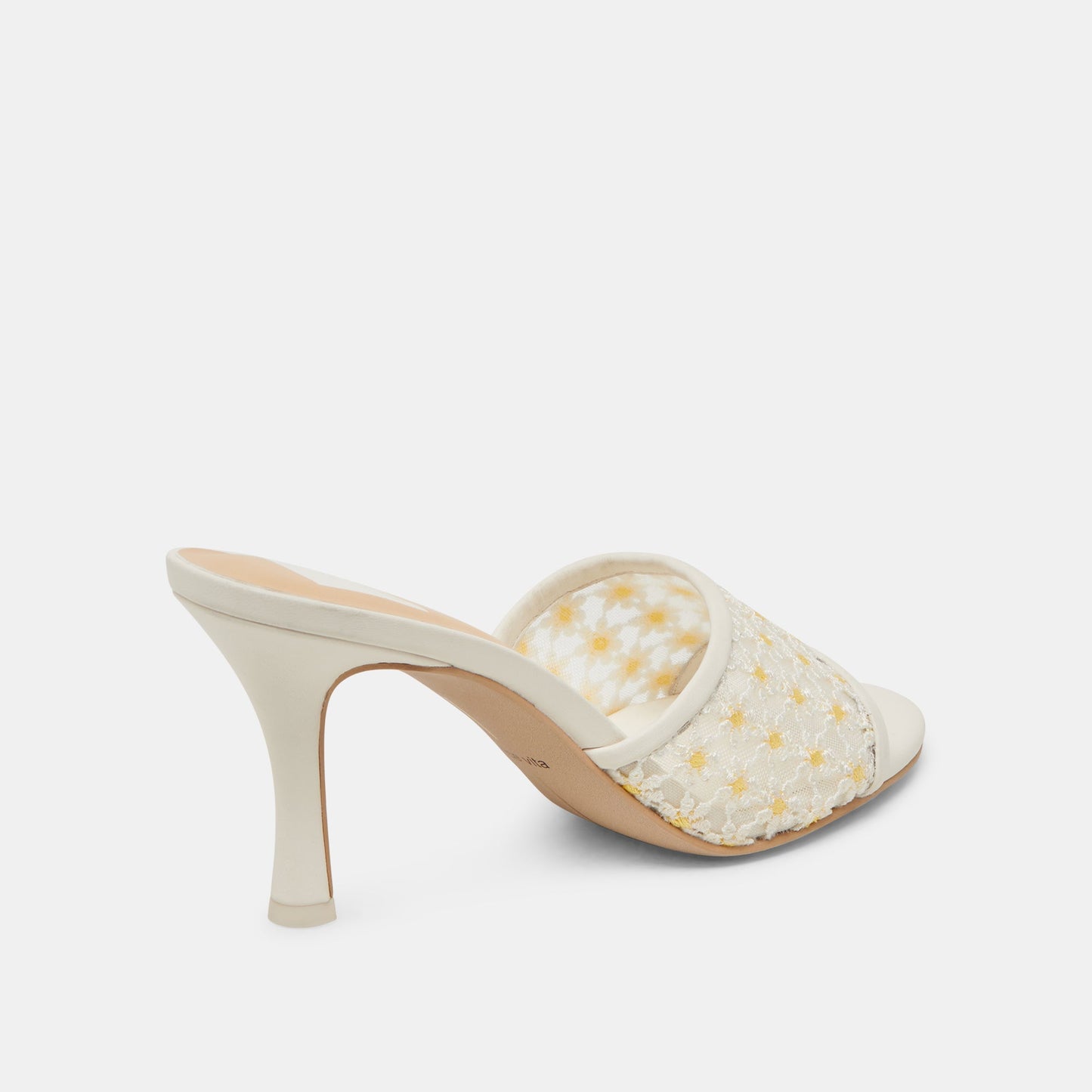 Dolce Vita LAVENA FLORAL HEELS WHITE YELLOW FLORAL MESH
