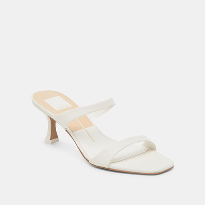 Dolce Vita Genora White Leather Heels
