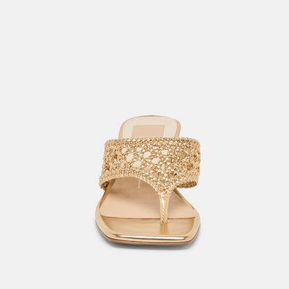 Dolce Vita Barlo Gold Woven Stella Heels