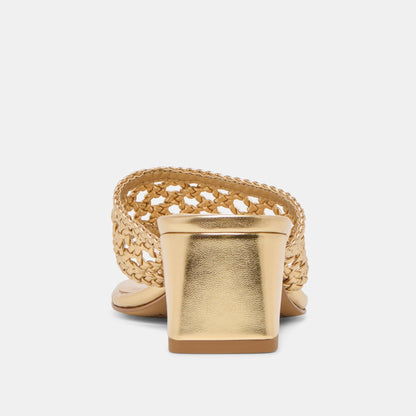 Dolce Vita Barlo Gold Woven Stella Heels