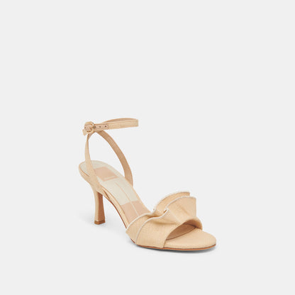 Dolce Vita LUNETE HEELS LT NATURAL WOVEN RAFFIA