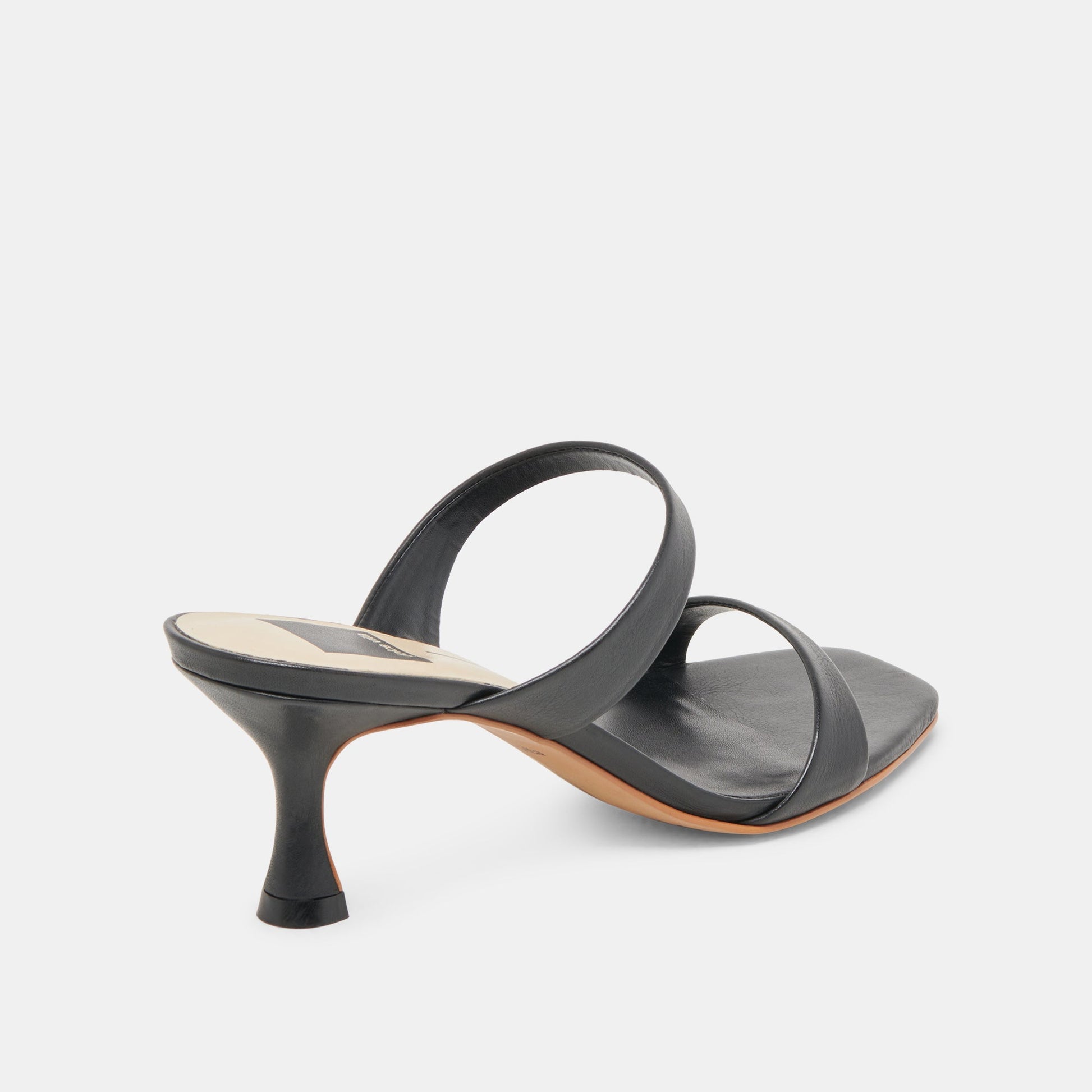 Dolce Vita Genora Wide Black Leather Heels