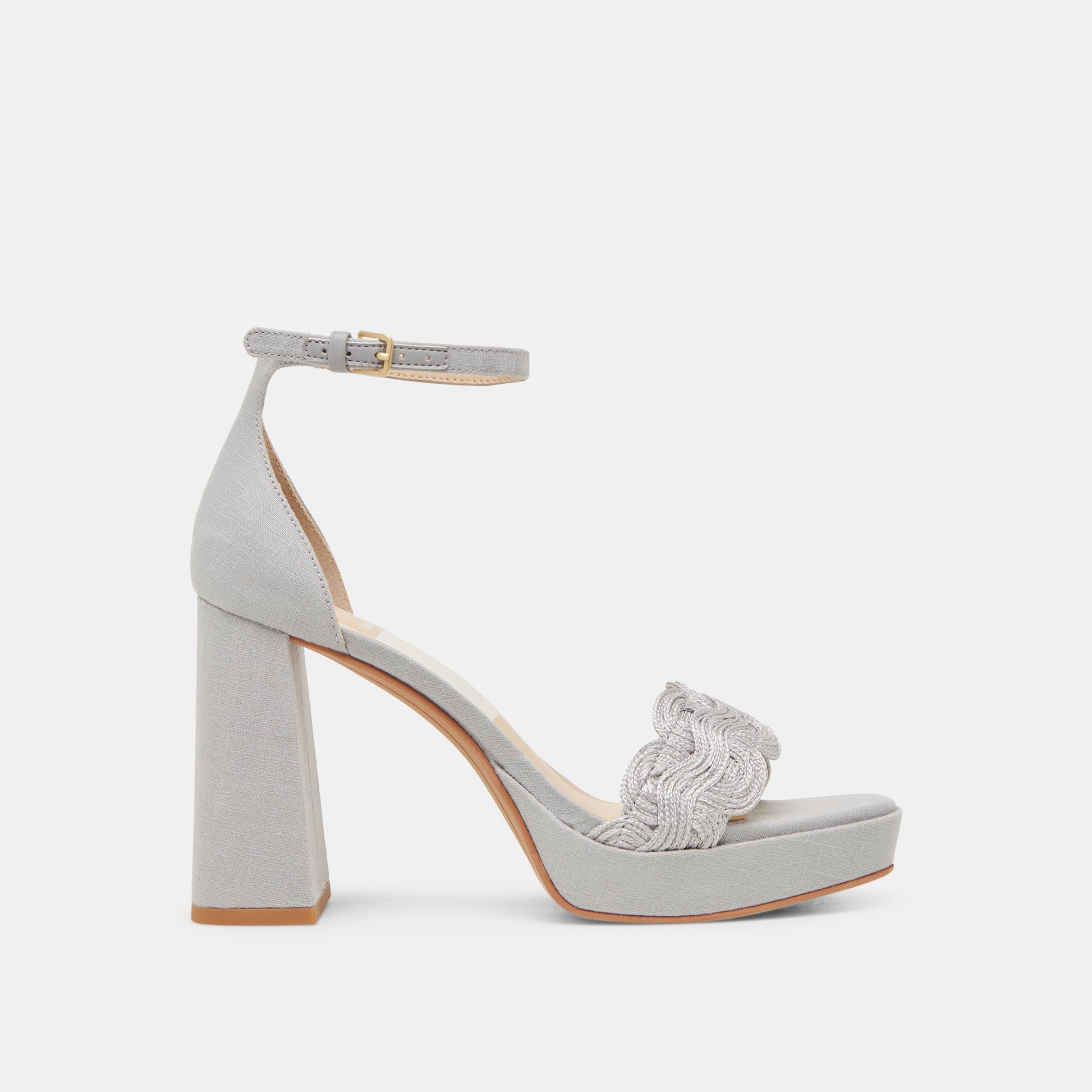 Dolce Vita PELTIN HEELS GREY WOVEN RAFFIA