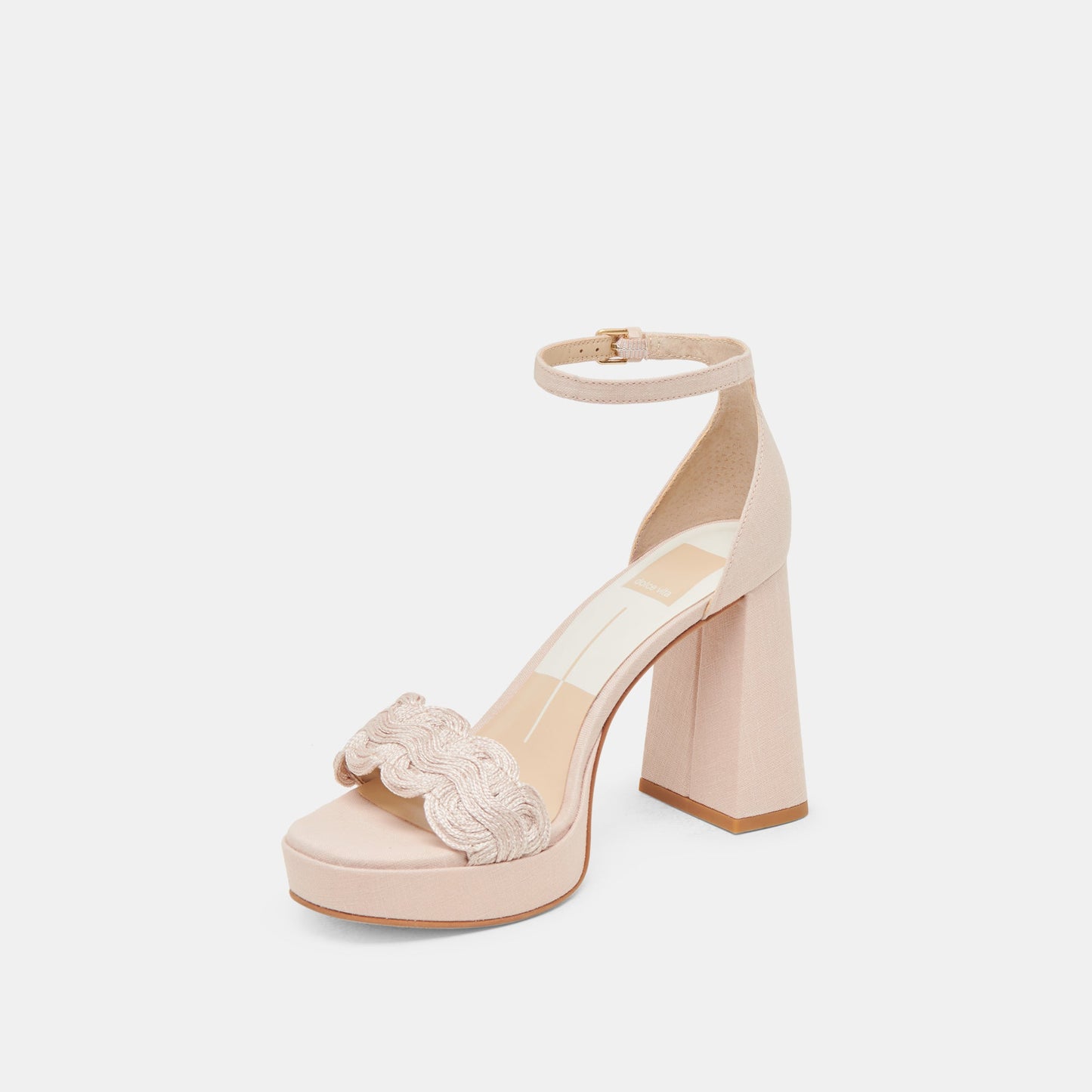 Dolce Vita PELTIN HEELS LIGHT PINK WOVEN RAFFIA