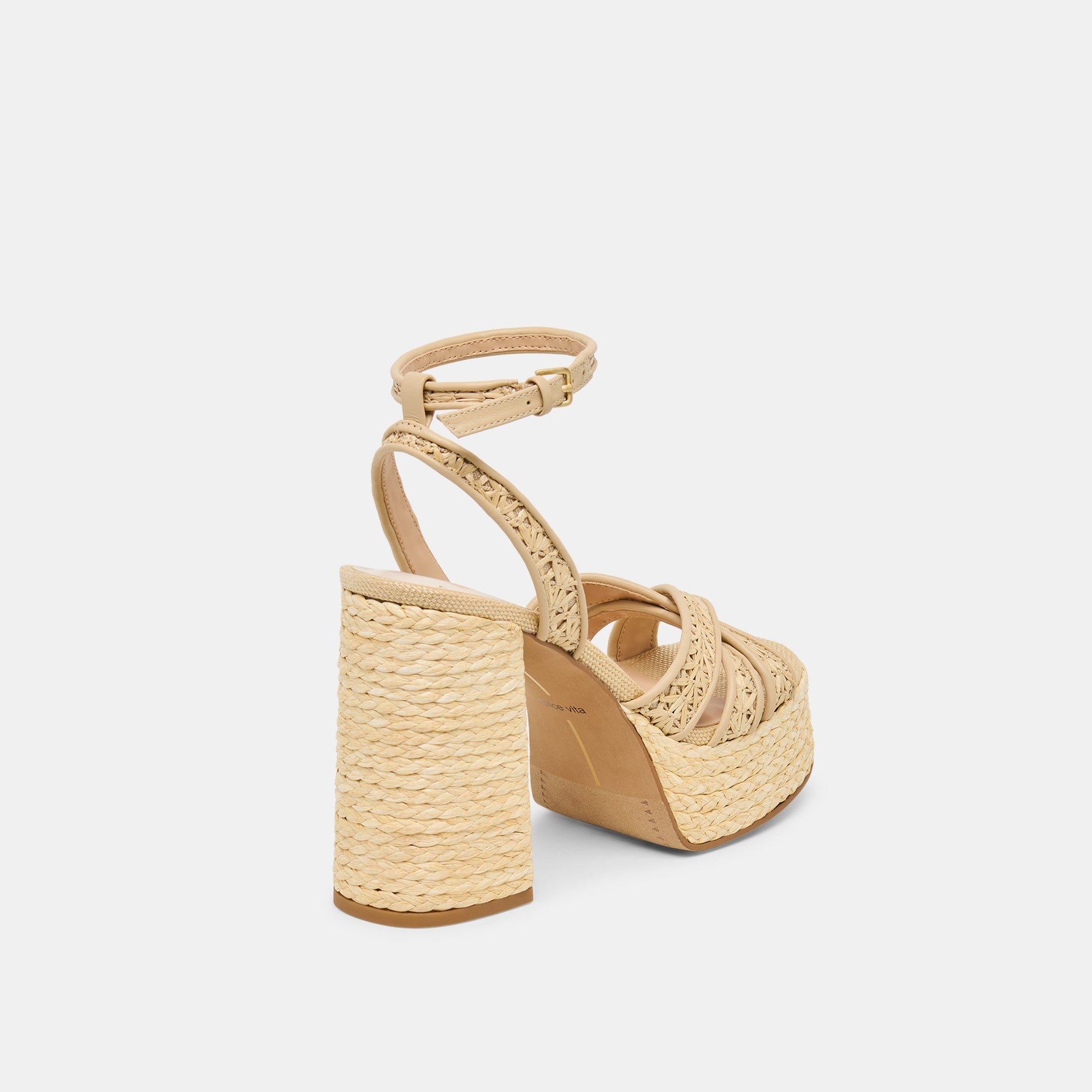 Dolce Vita Danila Lt Natural Cross Hatch Raffia Heels