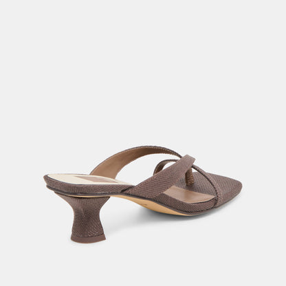 Dolce Vita Brevel Chocolate Raffia Heels