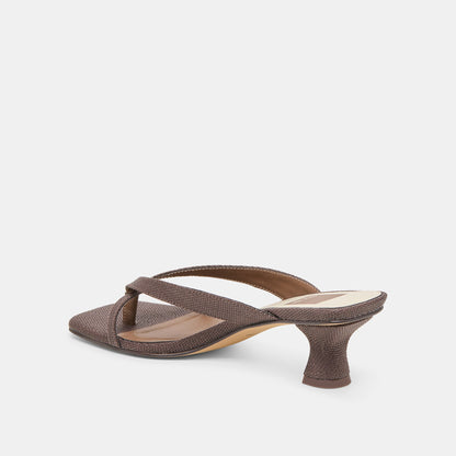 Dolce Vita Brevel Chocolate Raffia Heels