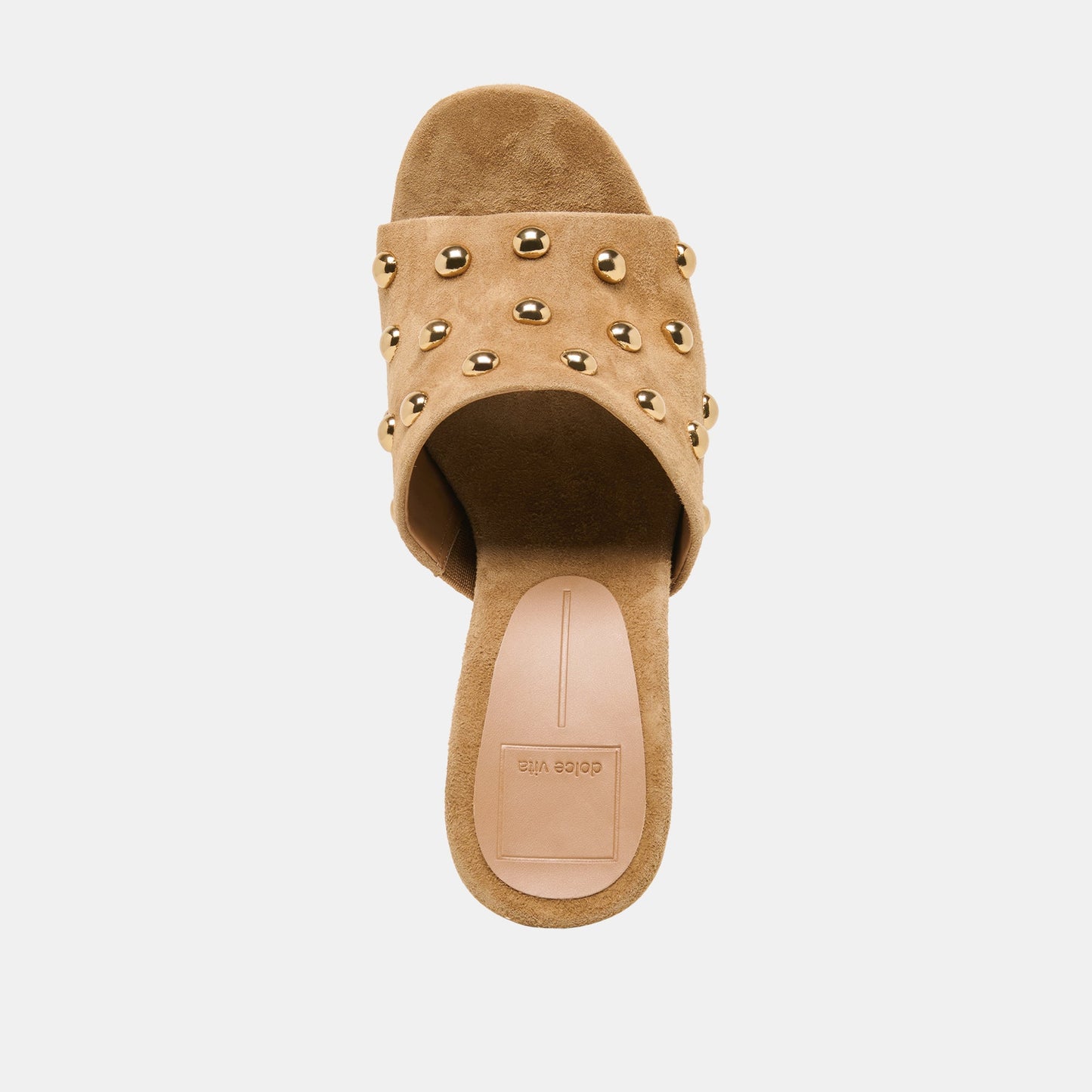 Dolce Vita Holta Stud Lt Brown Suede Wedges