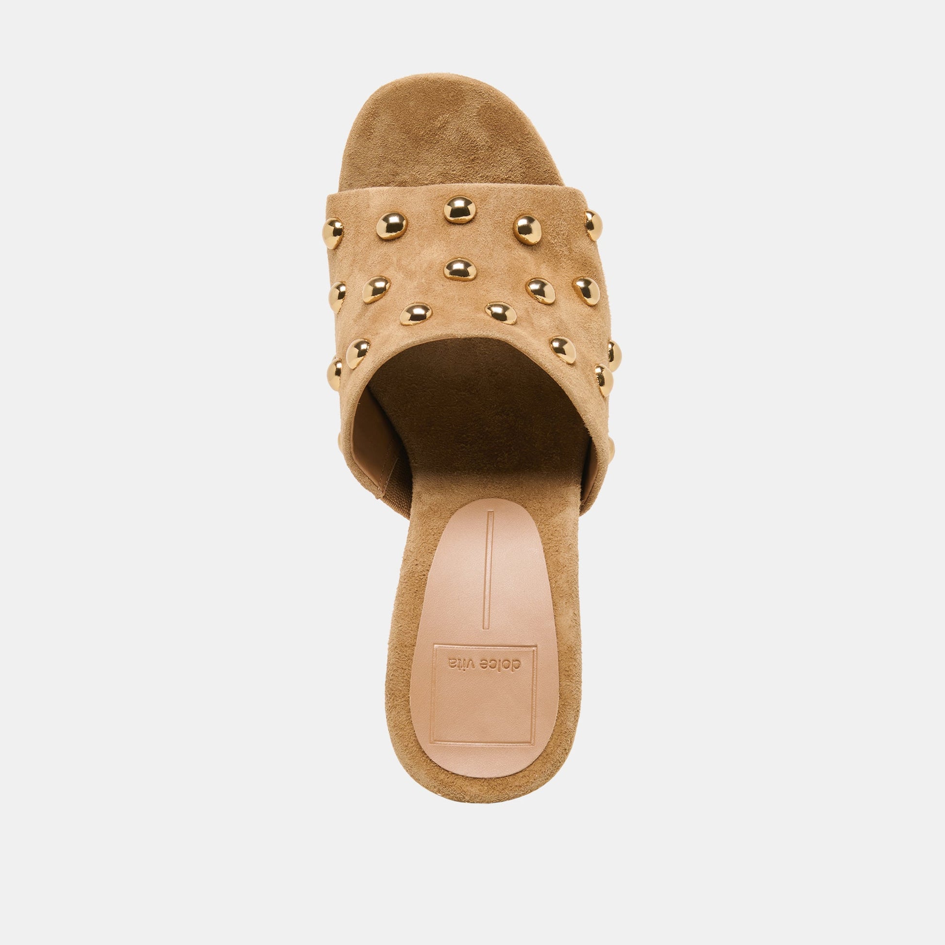 Dolce Vita Holta Stud Lt Brown Suede Wedges