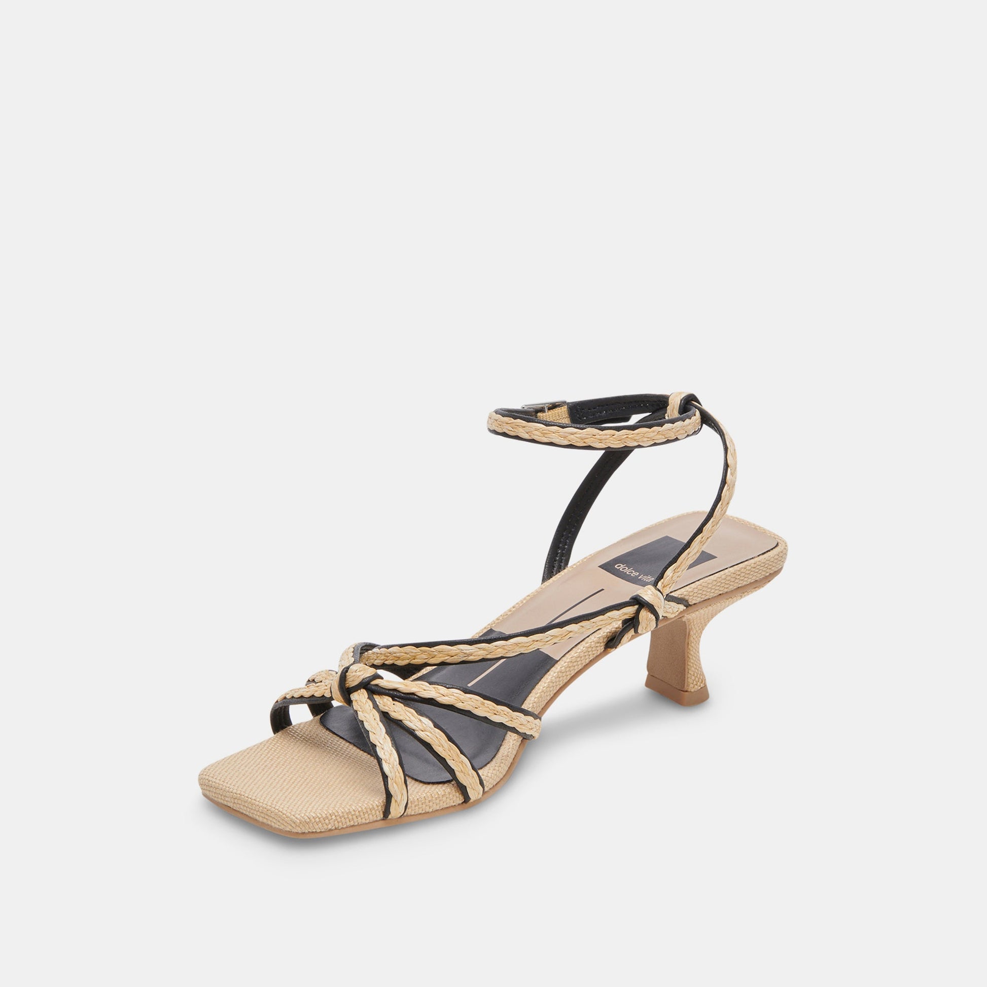 Dolce Vita BEV BRAID WIDE HEELS BLACK NATURAL JUTE