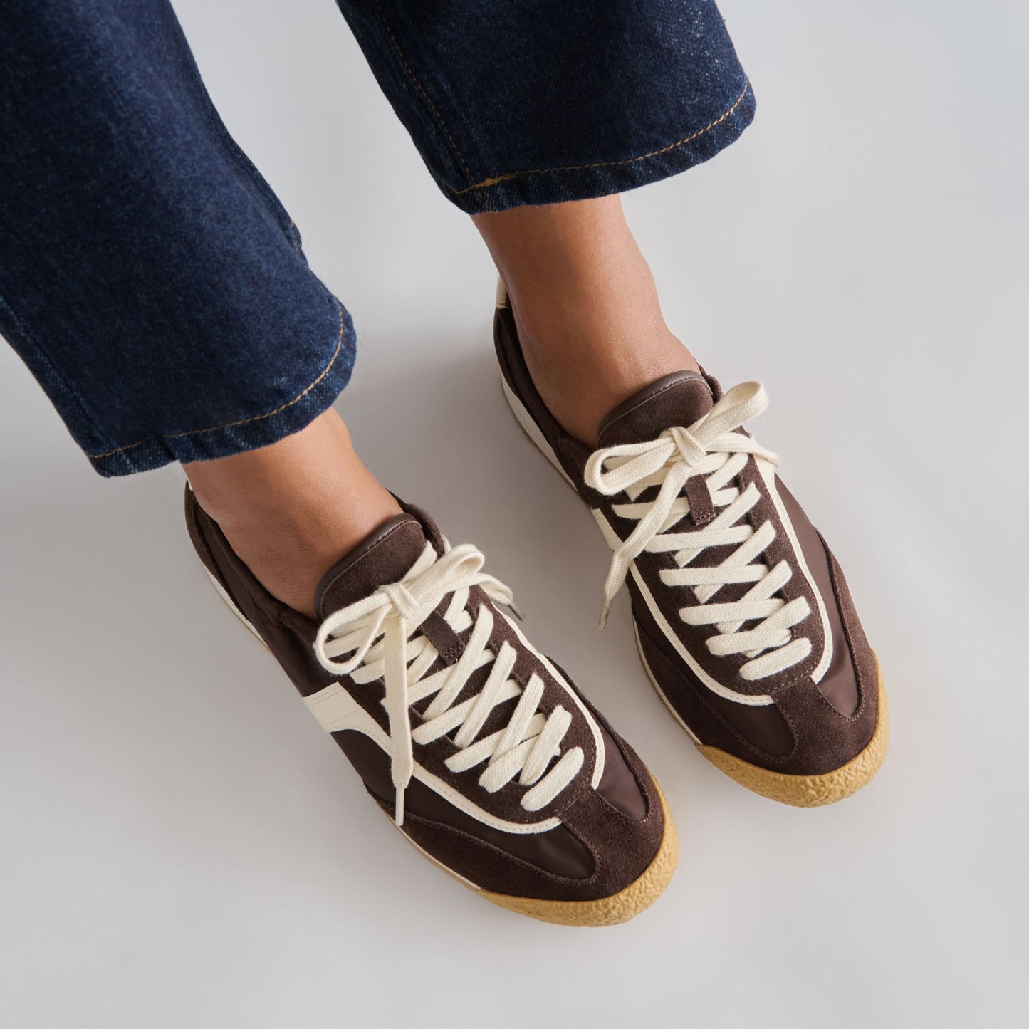 Dolce Vita Sariya Dk Brown Nylon Sneakers