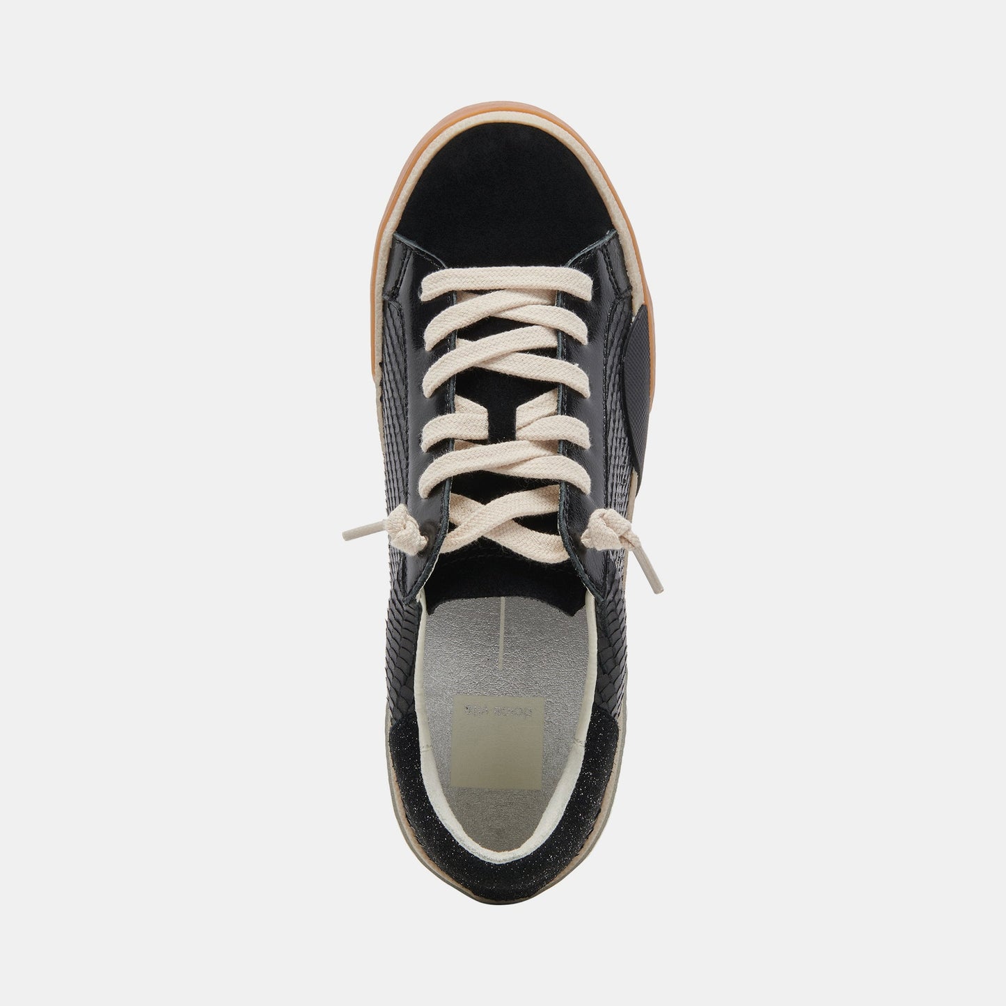 Dolce Vita Zina Sneakers Onyx Embossed Leather