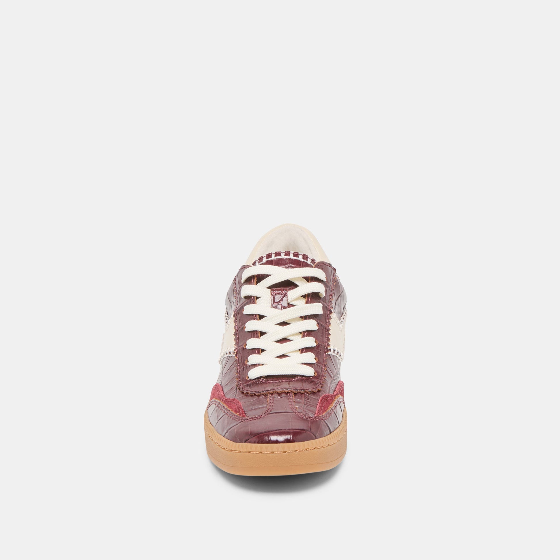 Dolce Vita NOTICE STITCH SNEAKERS OXBLOOD CROCO EMBOSSED LEATHER