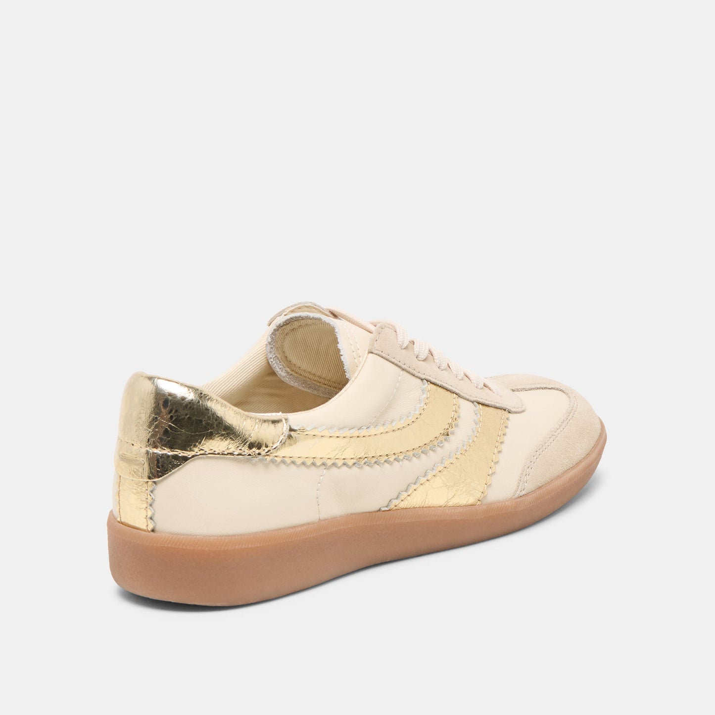 Dolce Vita Merit White Gold Leather Sneakers
