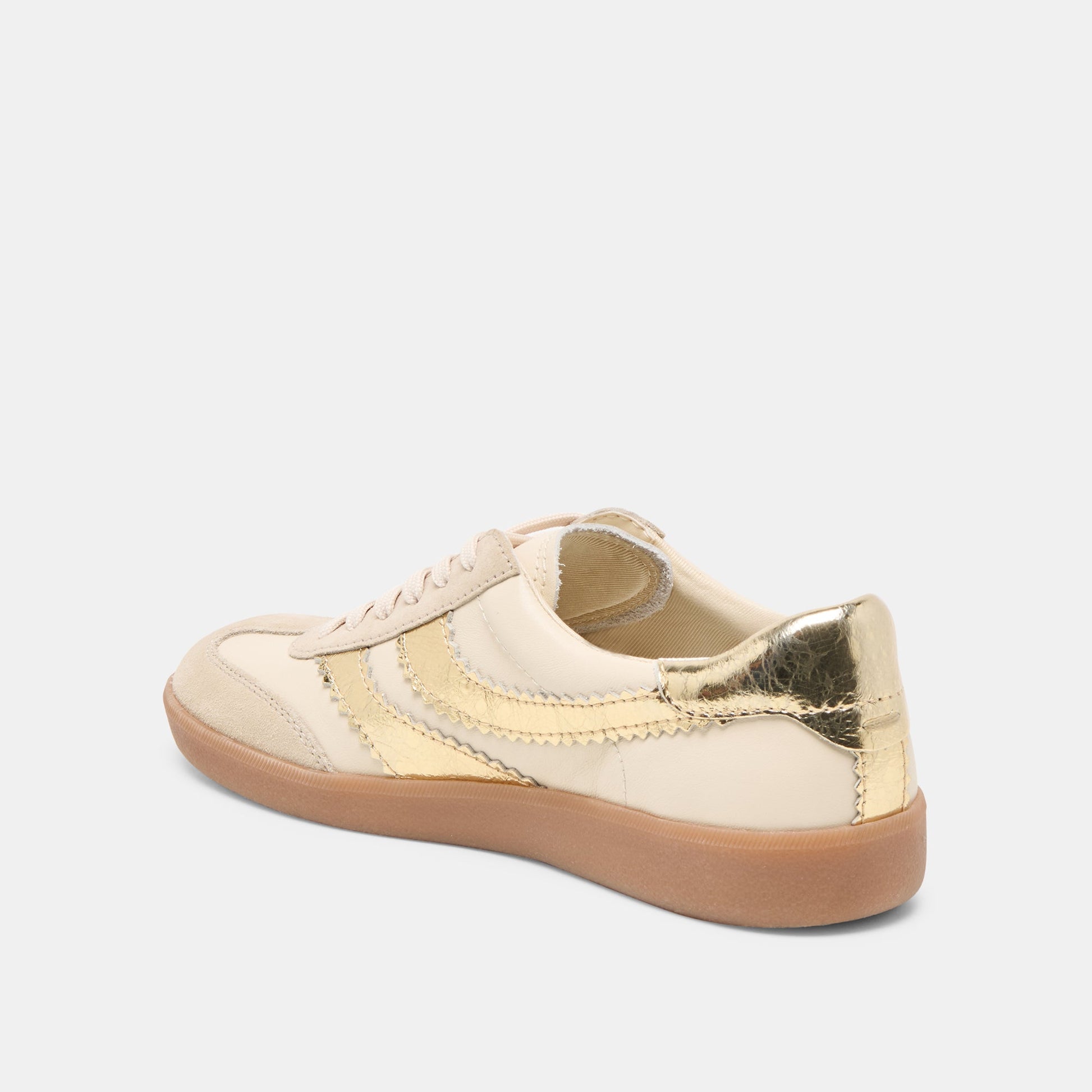 Dolce Vita Merit White Gold Leather Sneakers